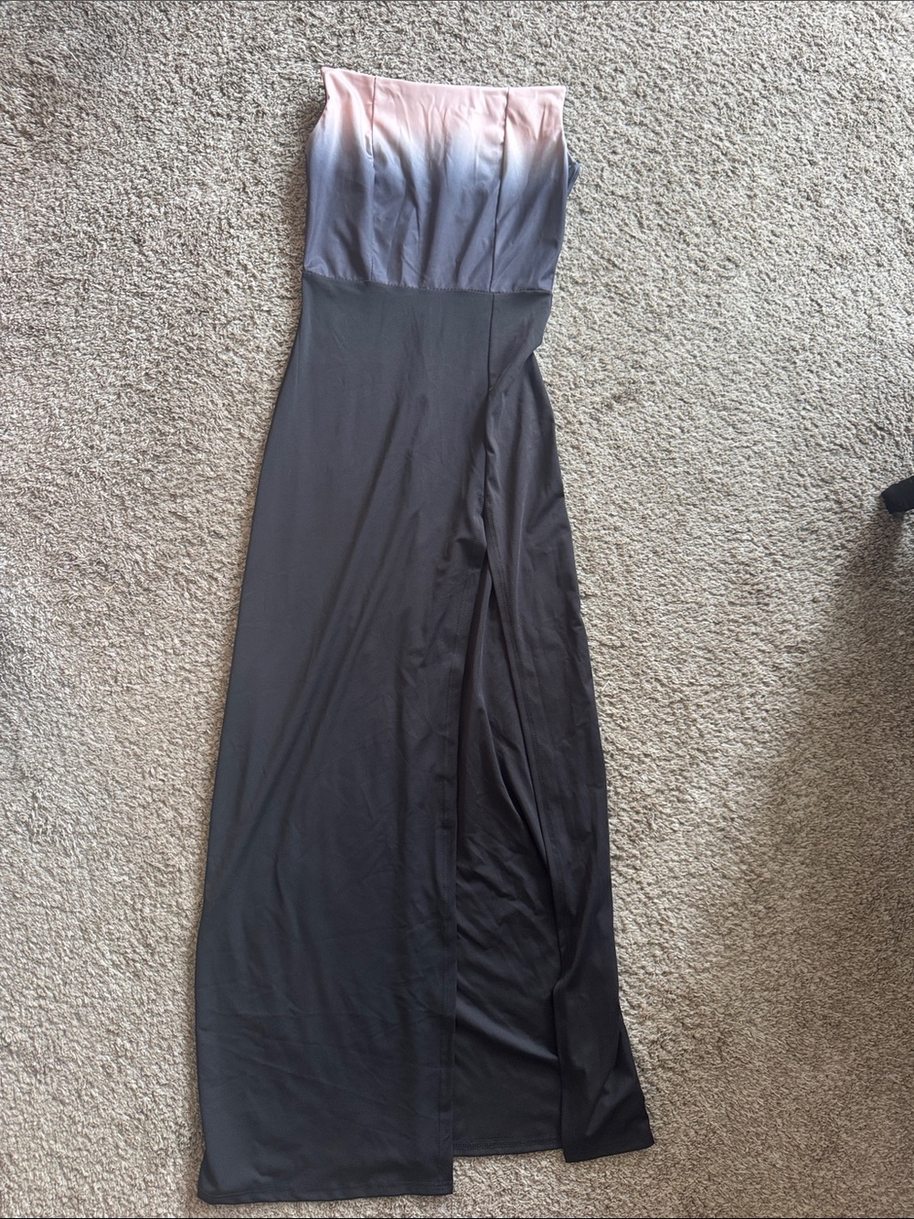 Strapless Ombre Evening Gown - Pink to Gray